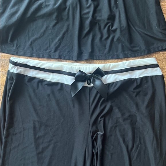 Soma Black and White w Lace and Jewel Detail Pajama Set Sz M - Picture 5 of 14